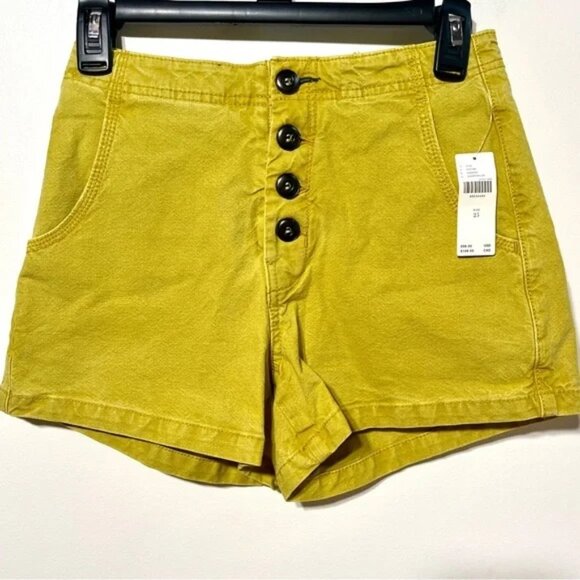 Anthropologie Pilcro Wide Leg Sailor Shorts in Chartruese Sz 25 NWT‎ - Picture 4 of 10